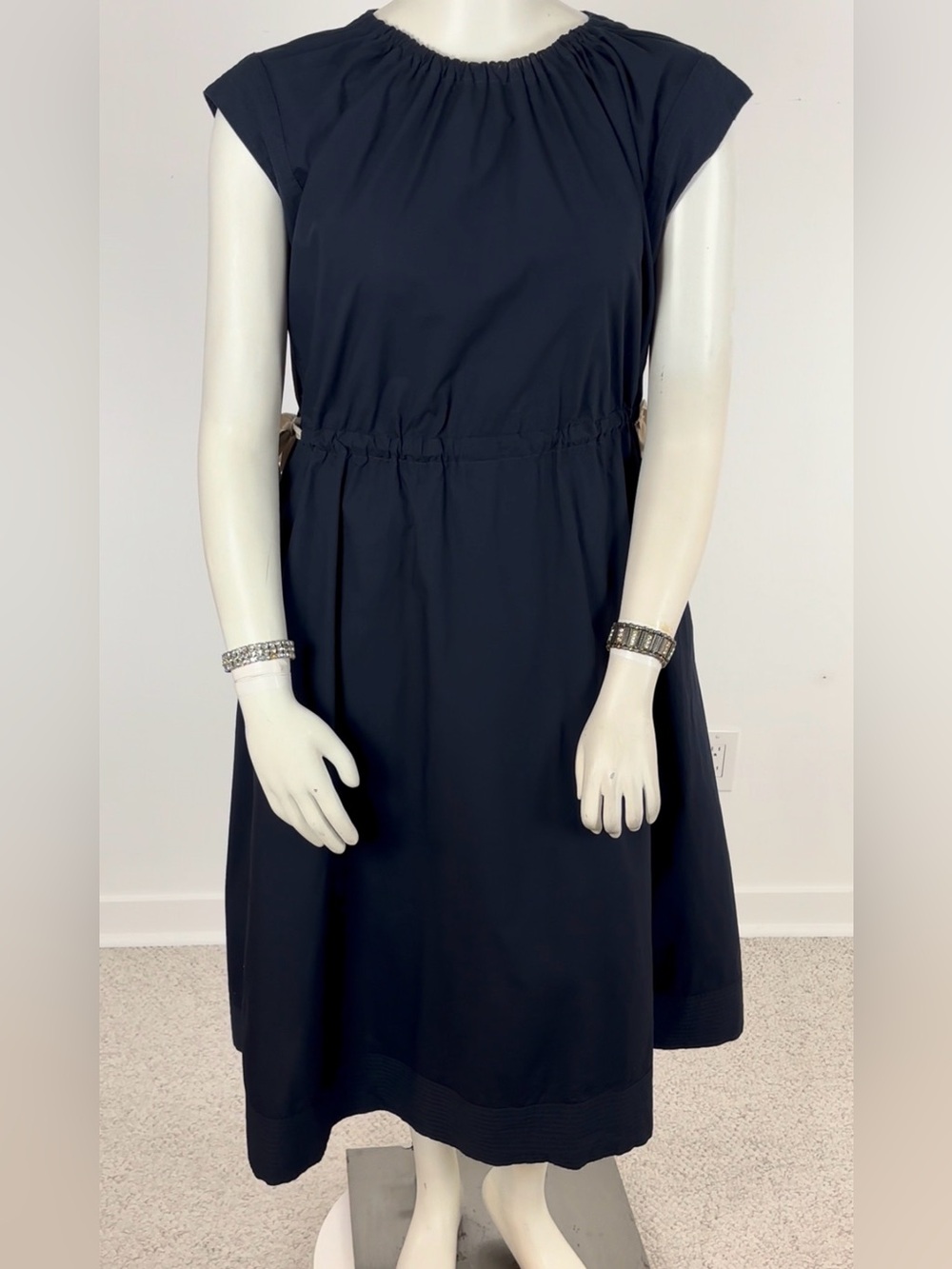 👛(ANY 2/$60)BANANA REPUBLIC Factory Midi Dress Cap Sleeve Elastic Waist Cotton